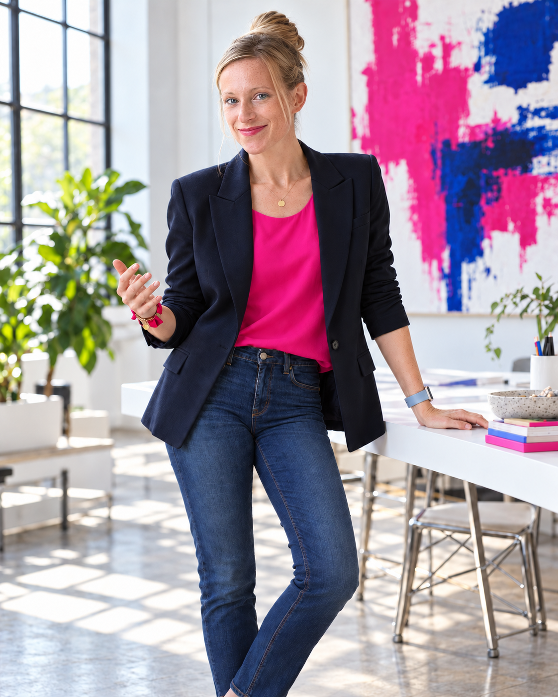 Editorial portrait of Rivière Lelaurin in a creative studio